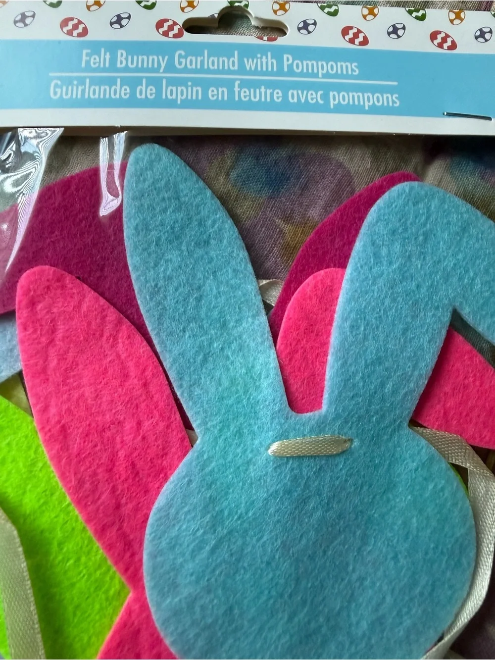 Colorful Felt Bunny Garland and Confetti Party Set.